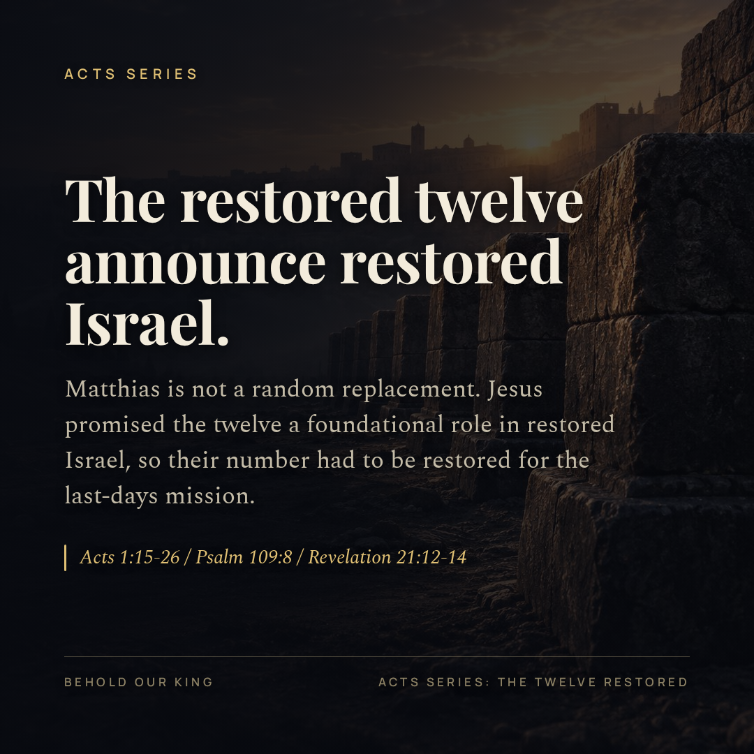 The restored twelve announce restored Israel.