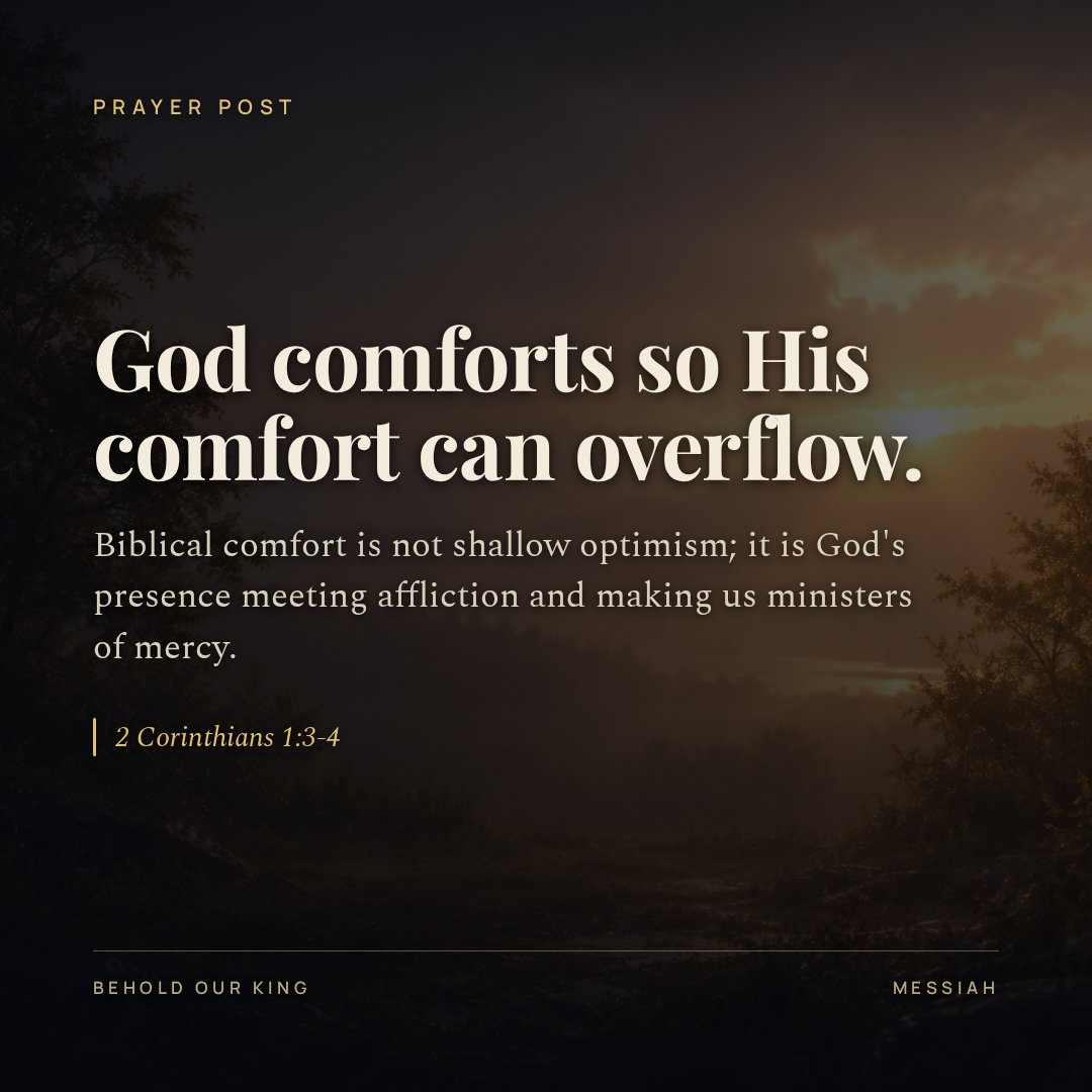 God comforts so His comfort can overflow.