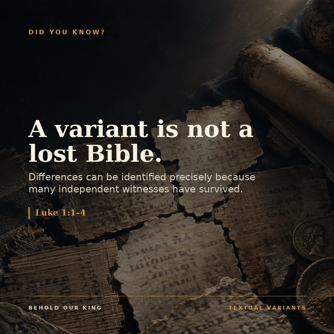 A variant is not a lost Bible.