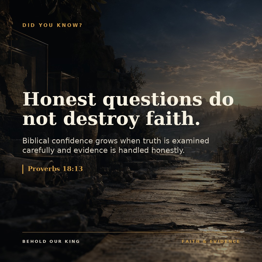 Honest questions do not destroy faith.