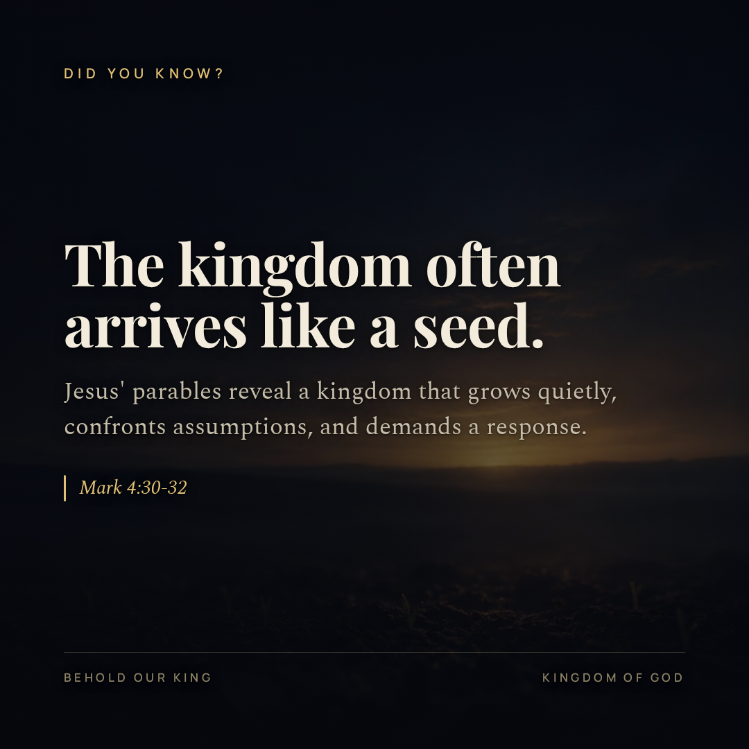 The kingdom often arrives like a seed.